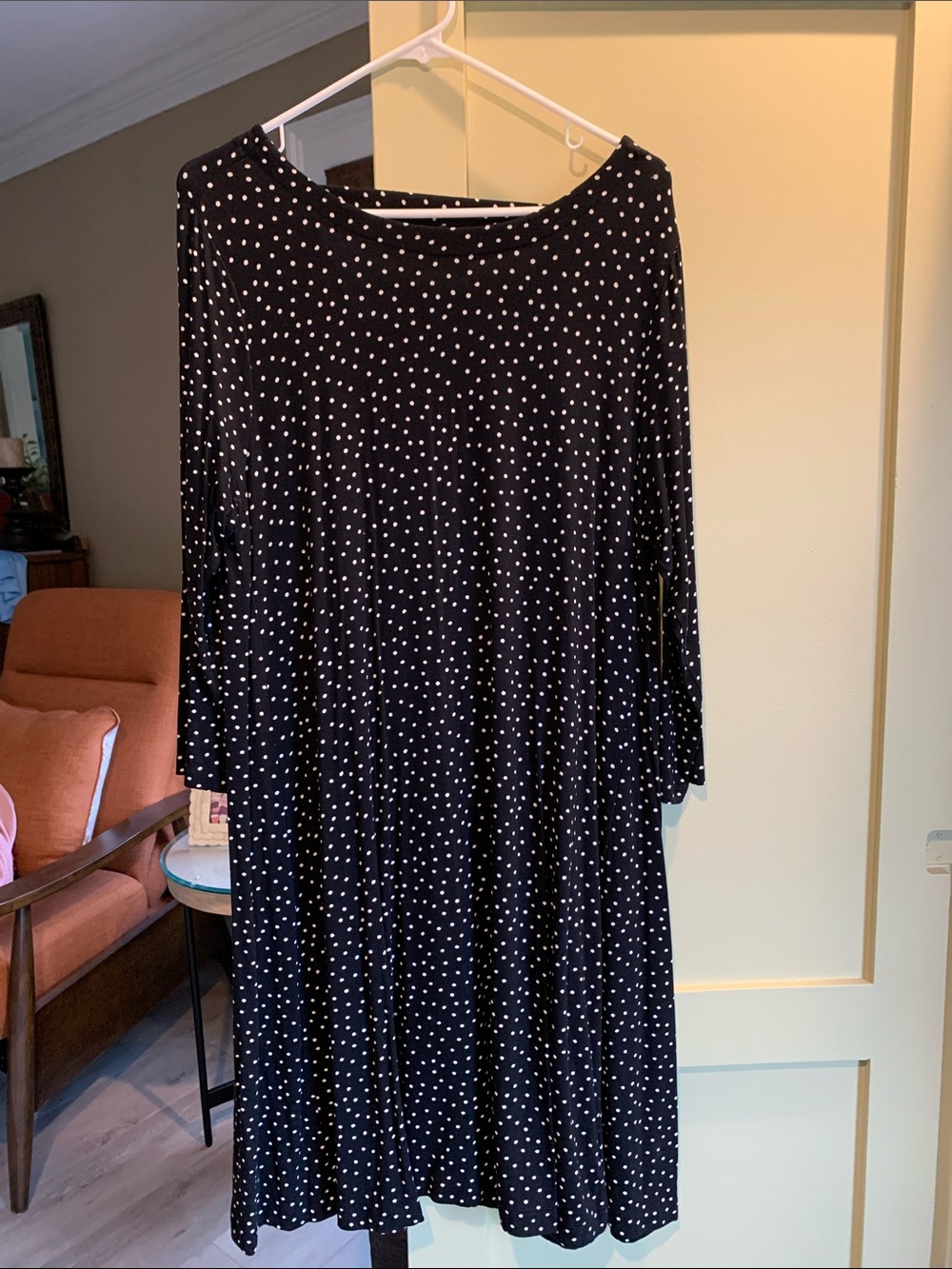 LOFT Black Polka Dot Midi  - Classic Women's Shift Dress